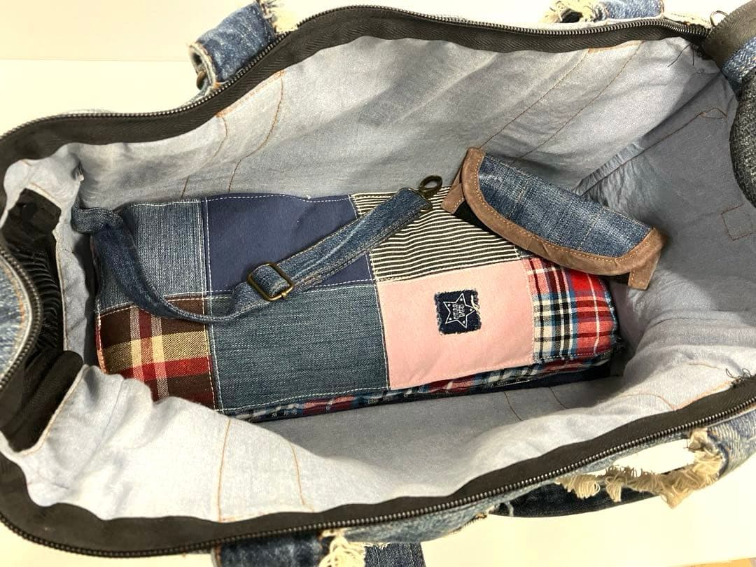 S1-68 美品 Ragstar デニムキャリーバッグ BOX型2way 1点物