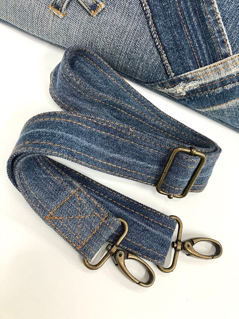 S1-68 美品 Ragstar デニムキャリーバッグ BOX型2way 1点物