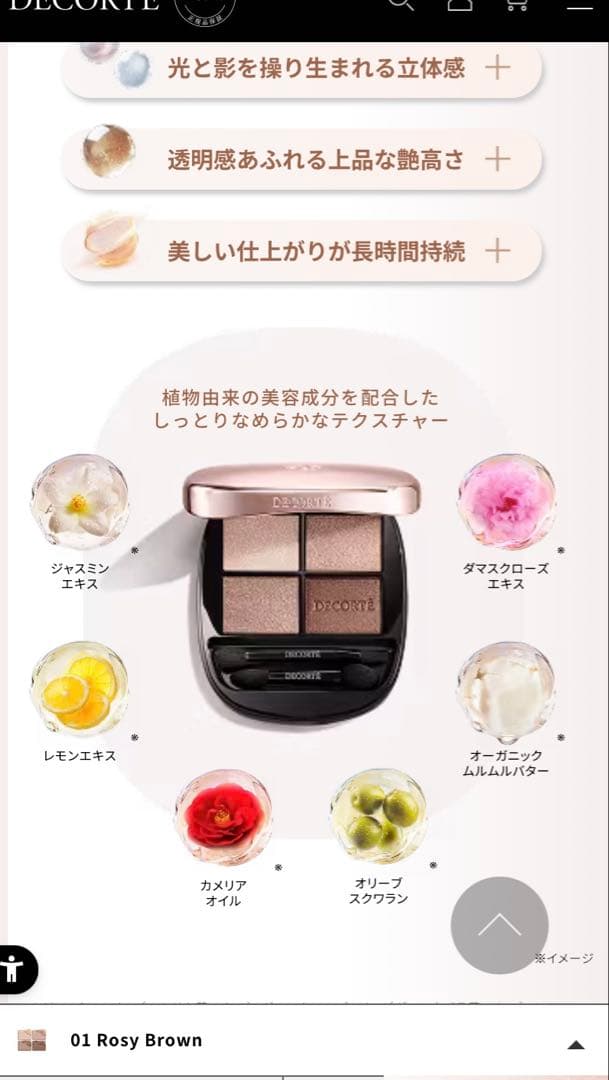 コスメデコルテ　スキンシャドウ デザインパレット 01 Rosy Brown