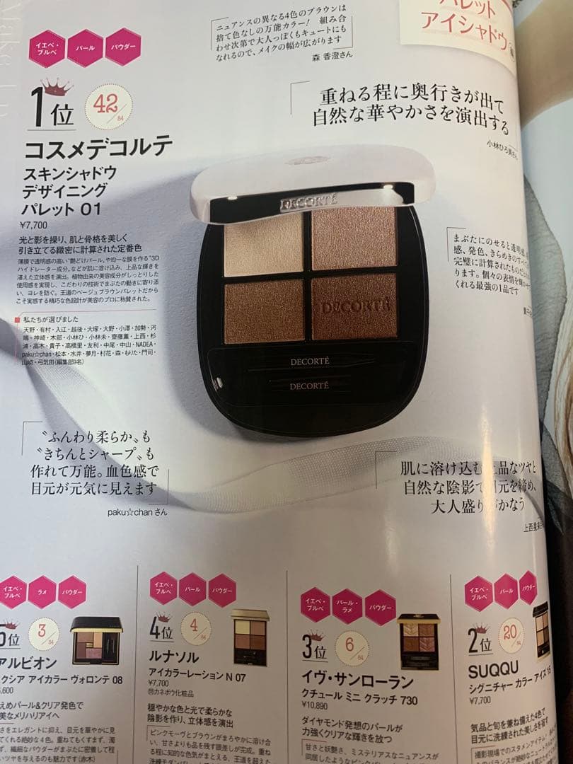 コスメデコルテ　スキンシャドウ デザインパレット 01 Rosy Brown