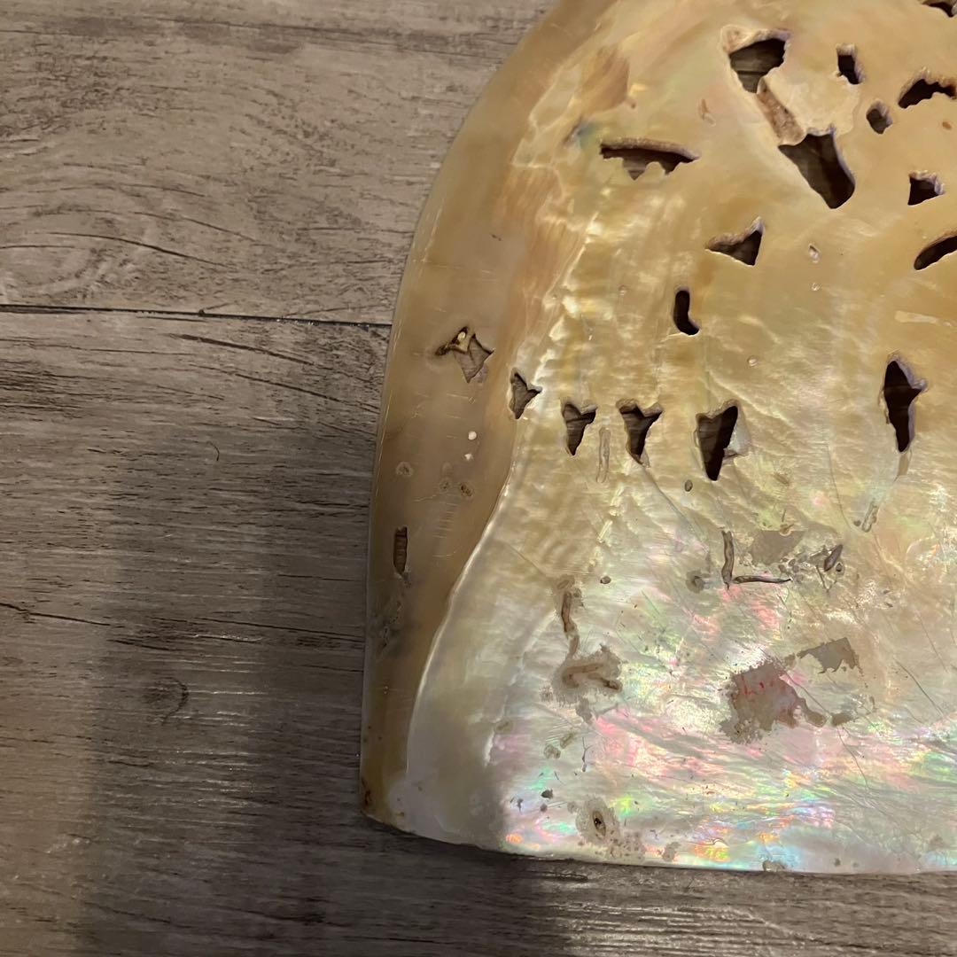 E-4 【極希少】ビンテージ 緻密彫刻 貝殻オブジェ 昭和レトロ 古道具 古家具