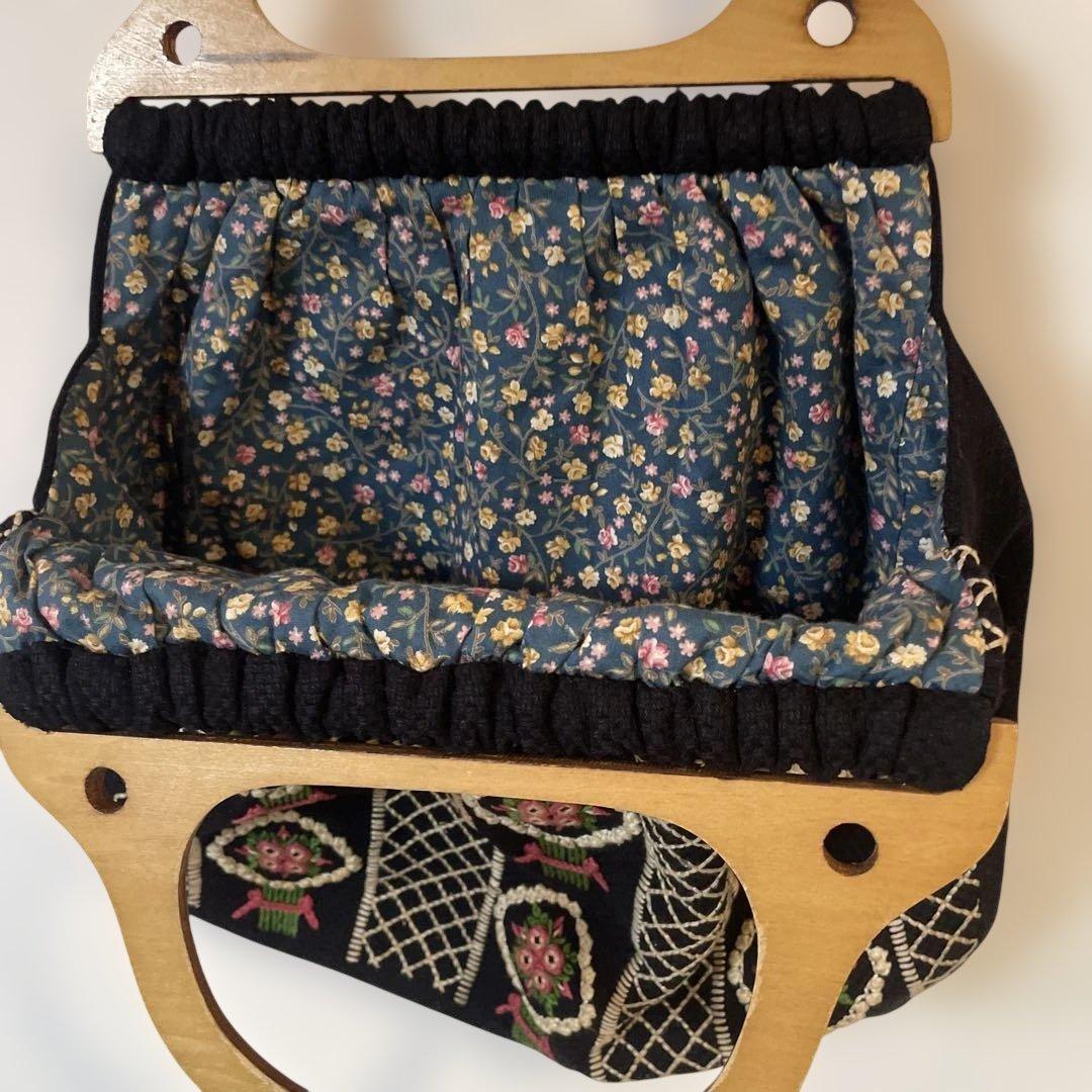 フランス　手刺繍　ハンドメイド　バック　美品