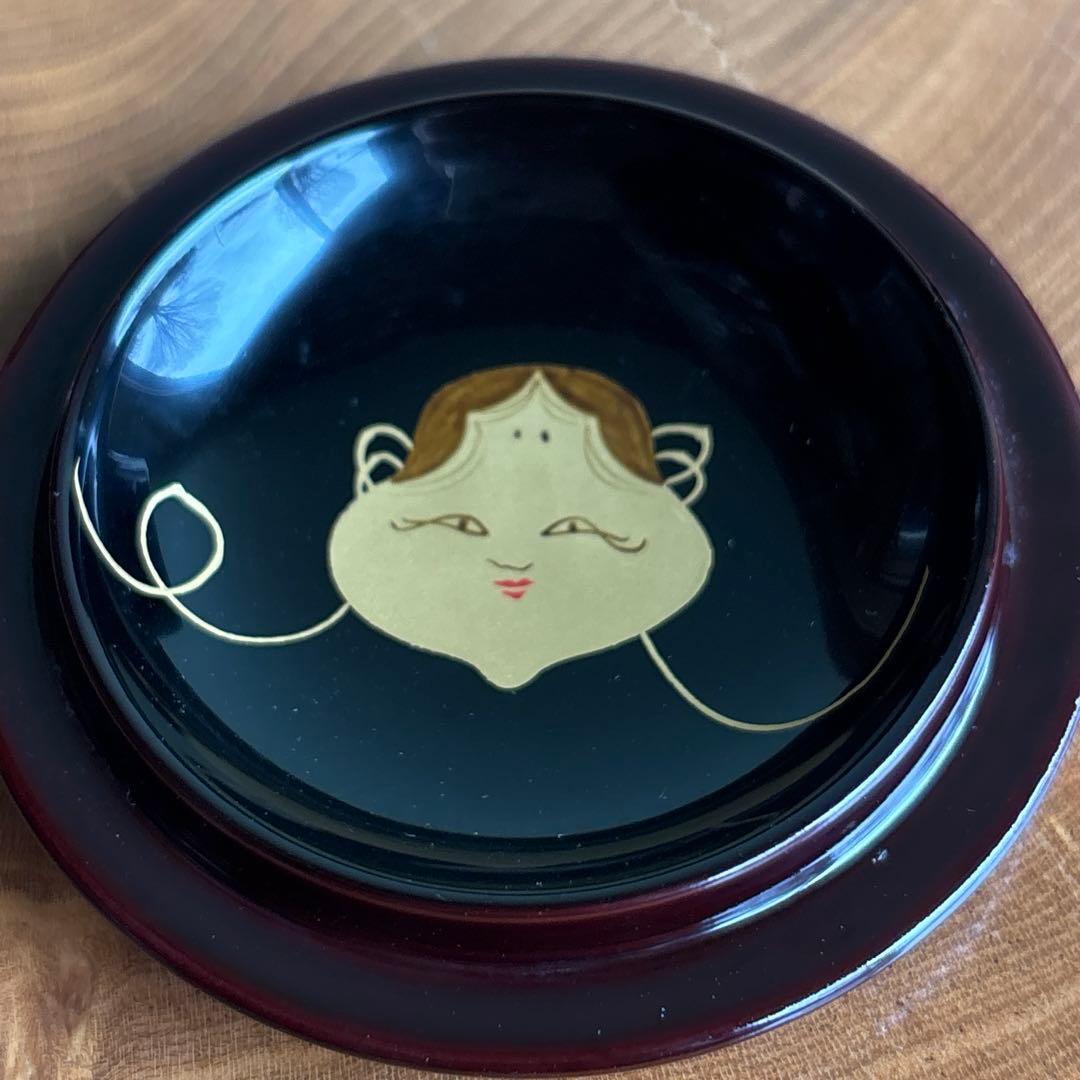 中出松峰作 お福蒔絵 金輪寺 共箱 茶道具 （7）