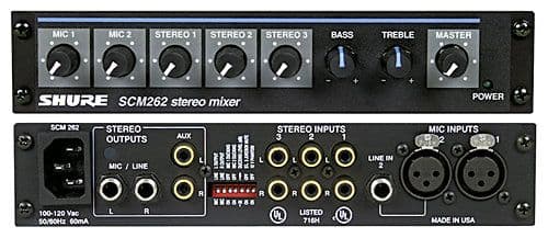 即購入可 美品Shur SCM262 ステレオマイクロホンミキサー