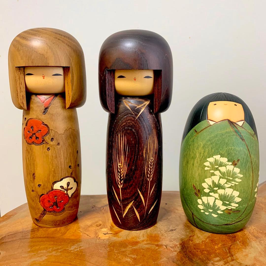 こけし 卯三郎 kokeshi 日本 人形 japan 3体セット