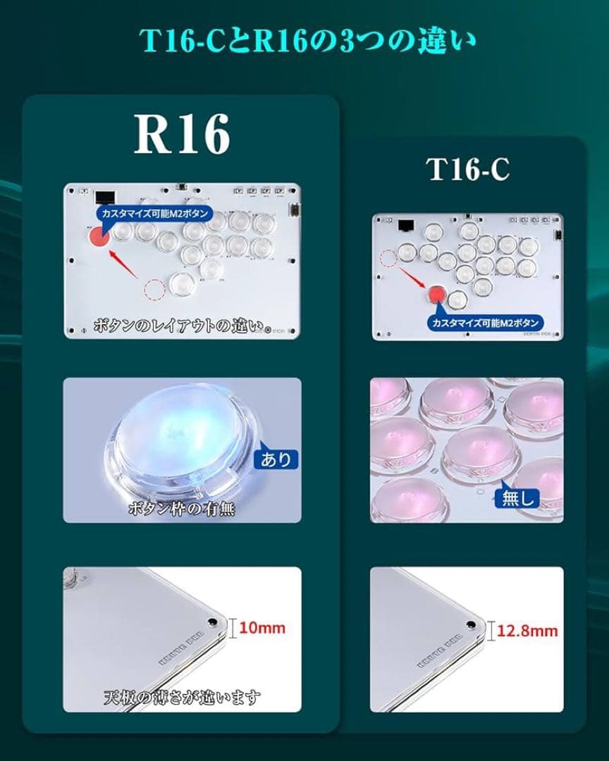Haute42 アケコン レバーレス コントローラー レバーレスアケコン R16