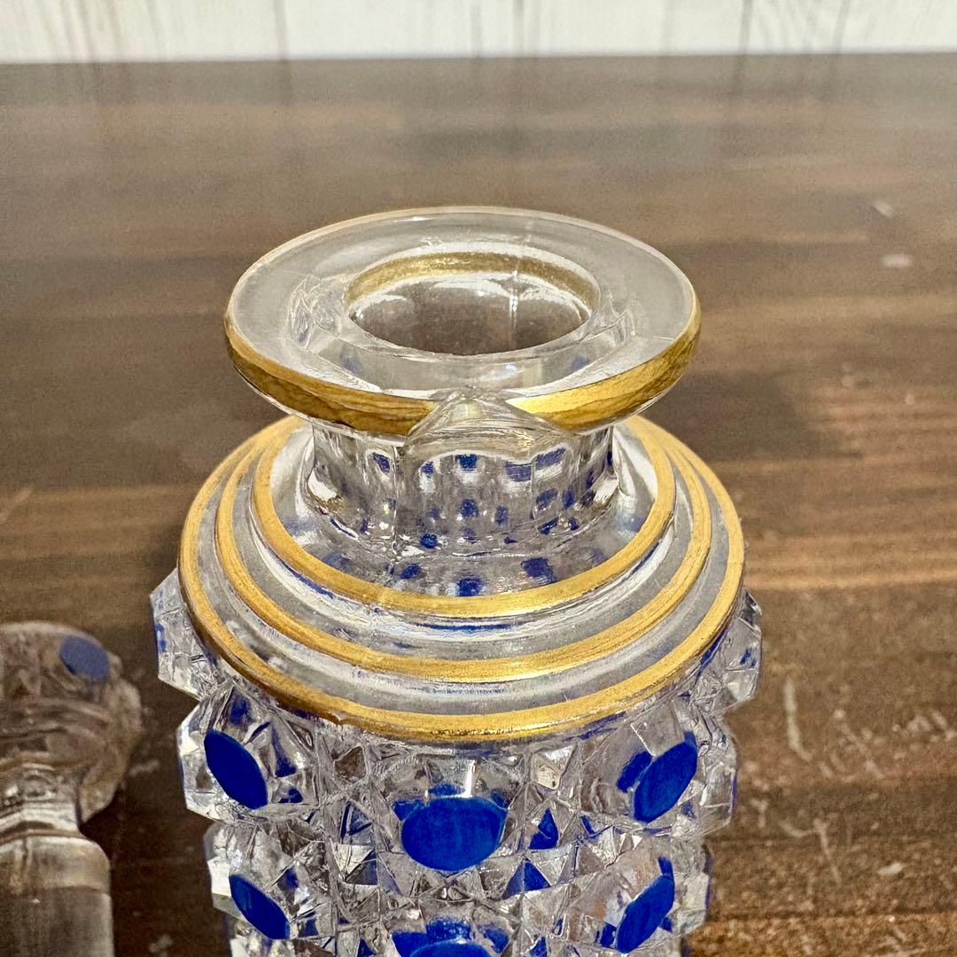 オールドバカラ　ディアマンピエーリーコバルトブルー香水瓶OLD BACCARAT