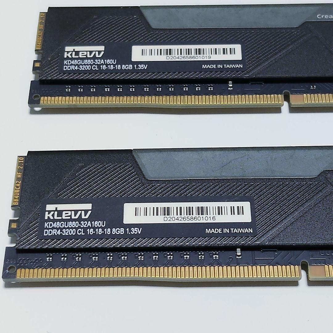 【8GB×2枚】KLEVV 16GB メモリ デスクトップ DDR4 3200