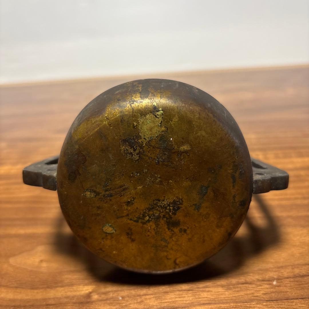 骨董品　古銅輪灯　鎖付き