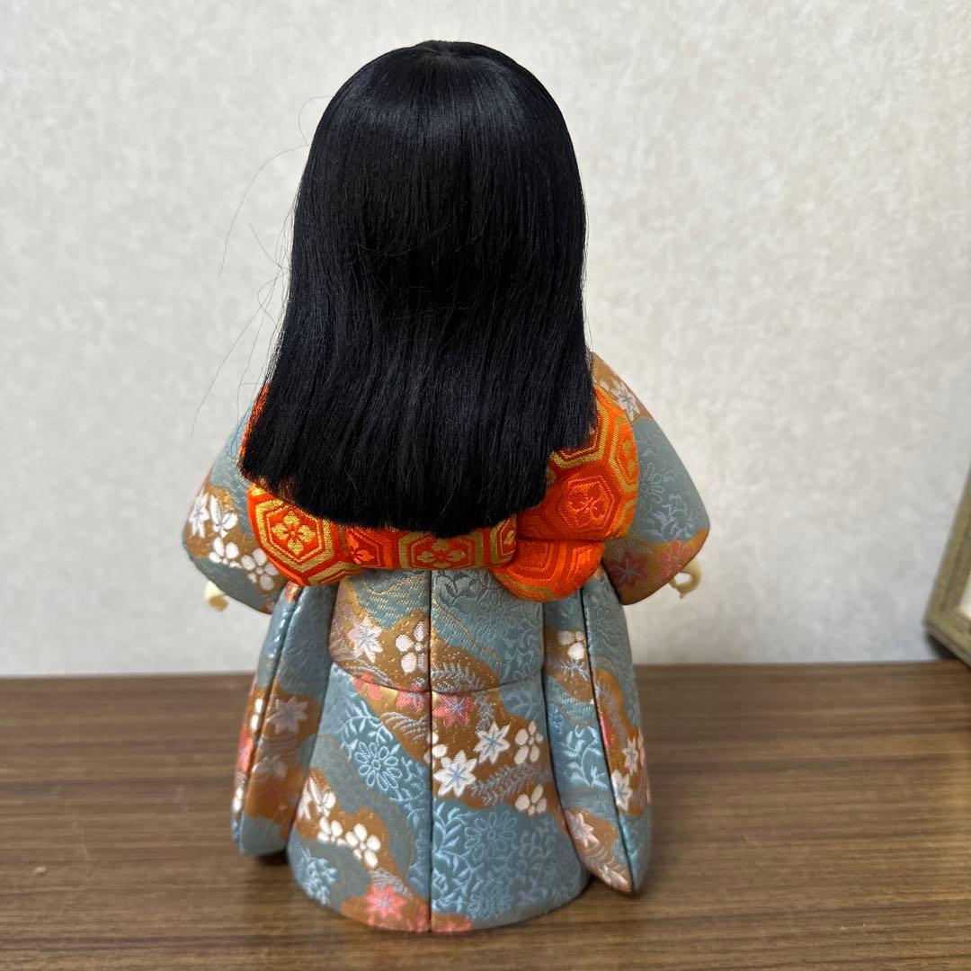 市松人形 青色とピンク色 着物