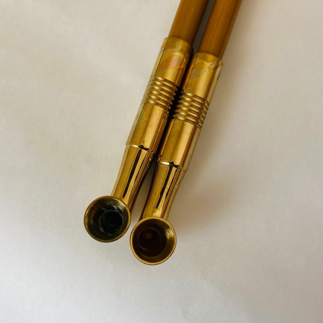 煙管 一双 即中斎好写　木村清斎　共箱入　茶道具　莨盆　煙草　金工　伝統工芸品