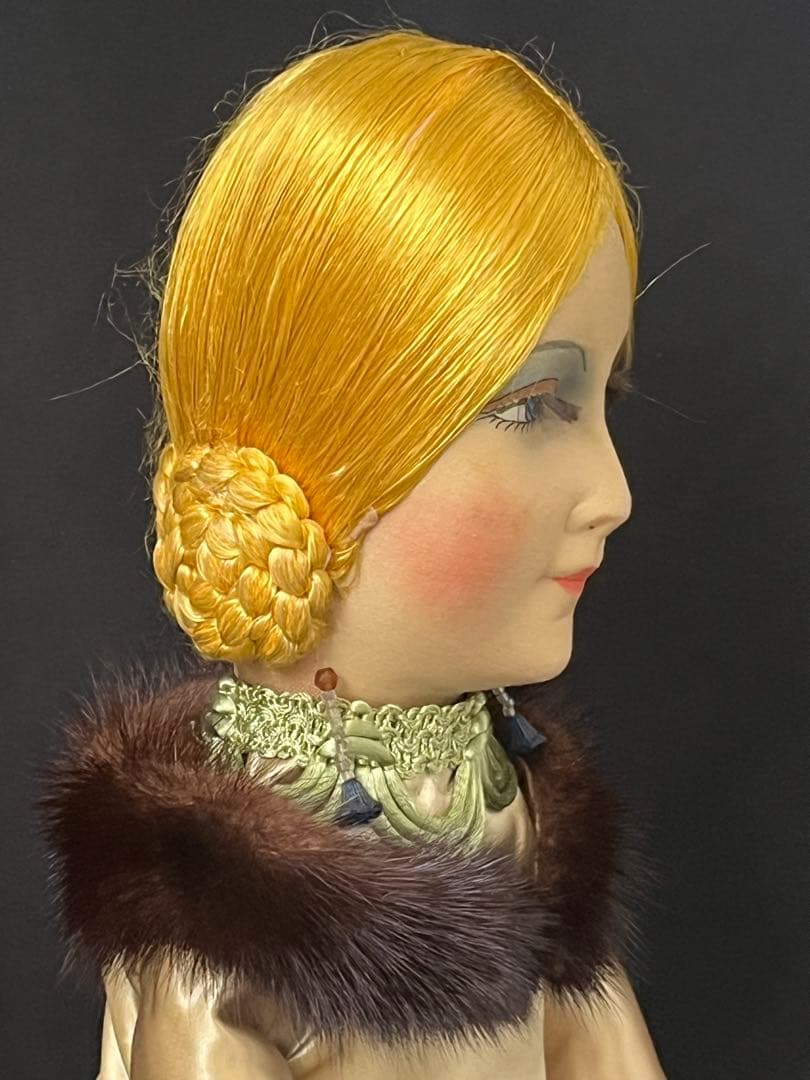 アンティークドールヴィクトリアン ブドワールドール1920sクロスボディ人形