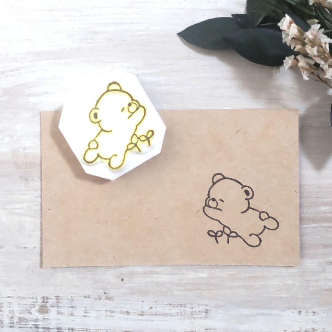 消しゴムはんこNo.68 ちびくま 昼寝