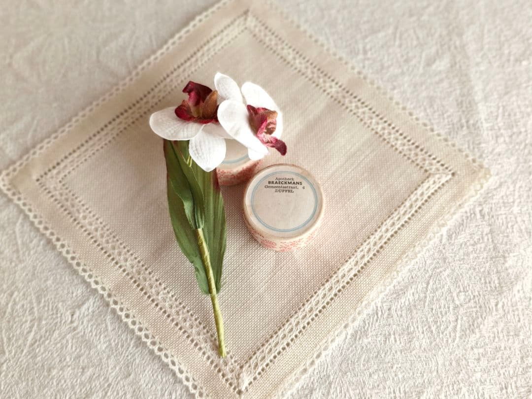 【プップさま】vintage mini box ❀ 小さなラウンド型 ボックス