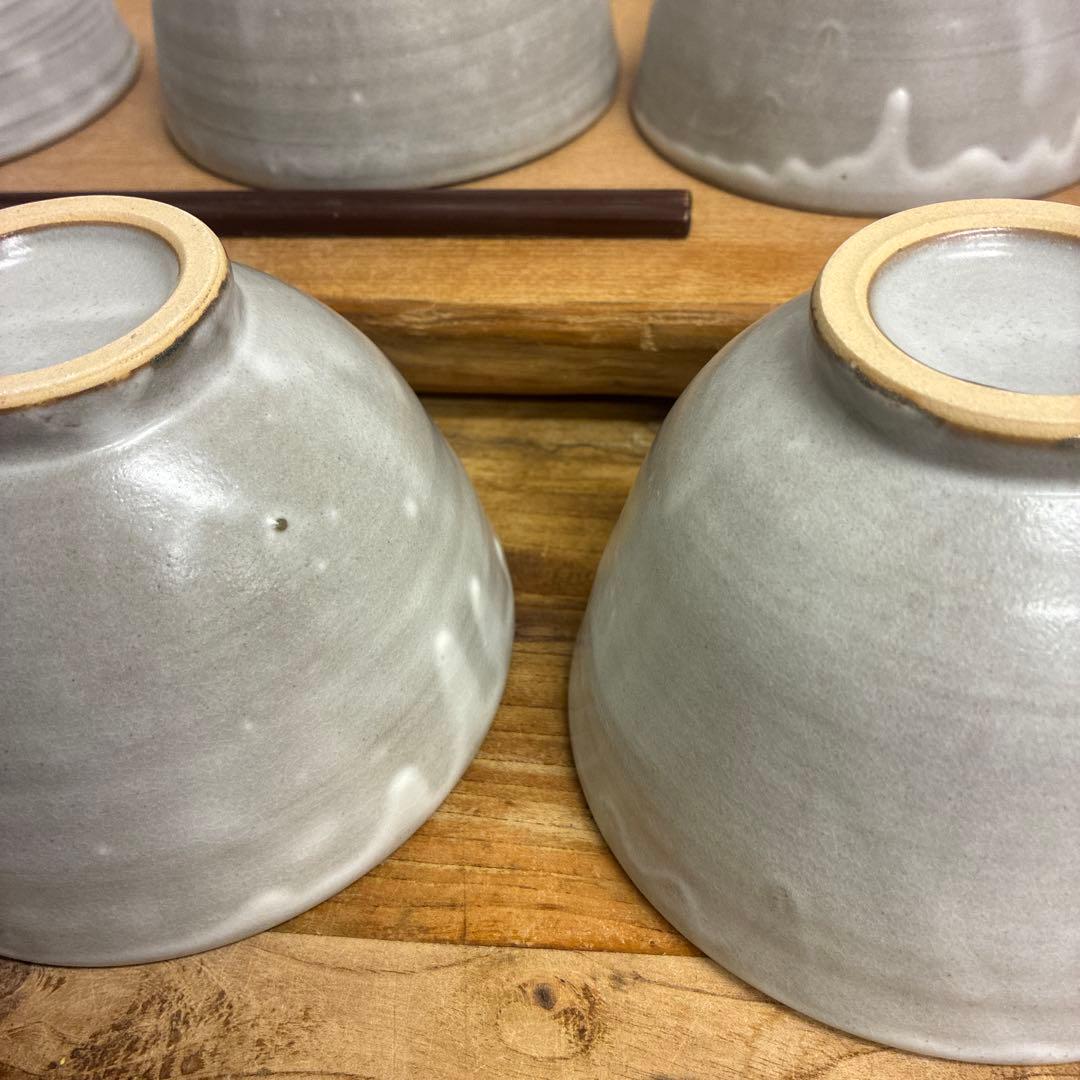 新品　陶器　陶芸作家　深茶碗6個　672