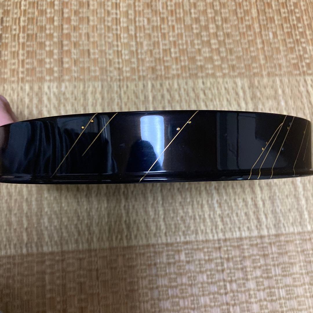 【未使用品　蔵出し整理品｜箱瀬淳一 輪島塗 丸盆 共箱・共布・略歴有り