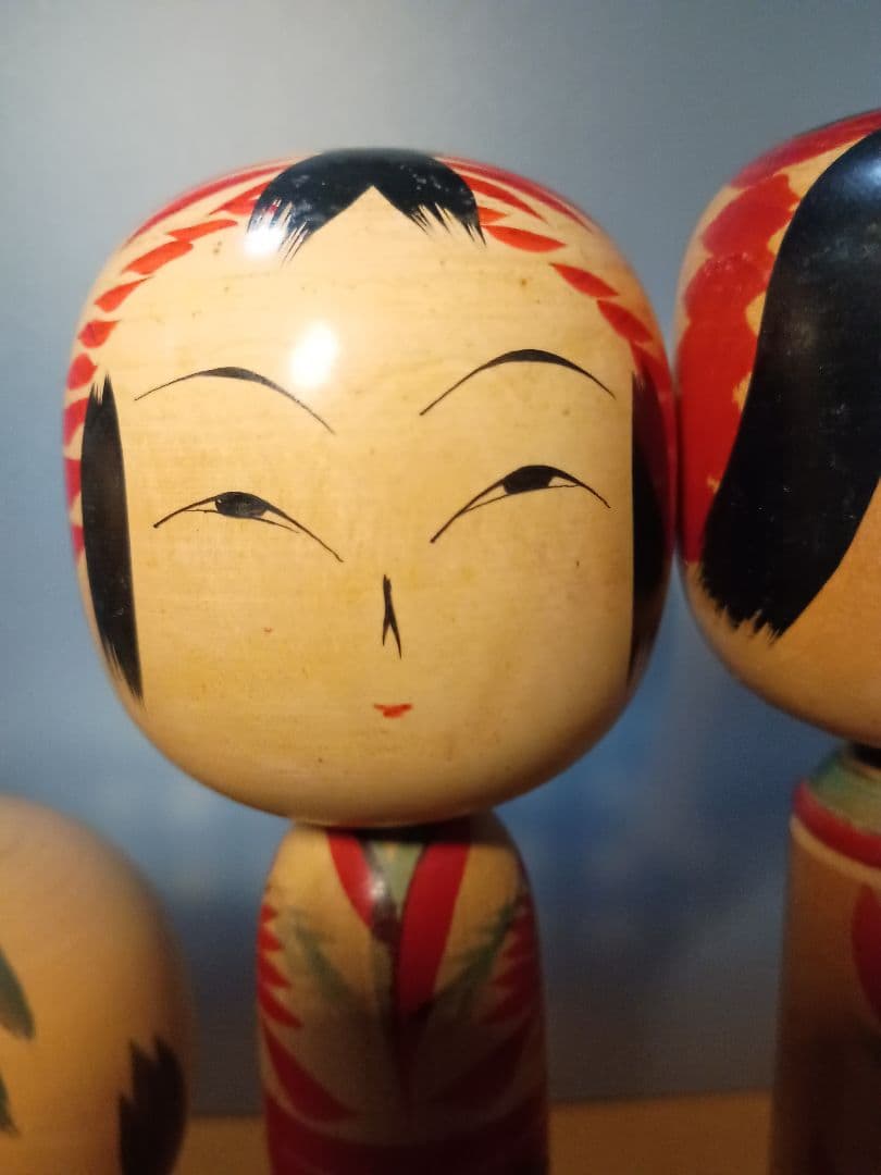 伝統的な木製こけし 5体セット