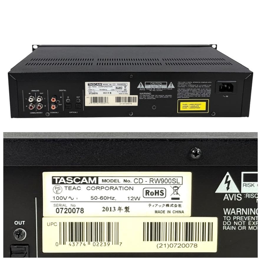 ◆CD再生履歴27時間◆TASCAM CDレコーダー業務用 CD-RW900SL