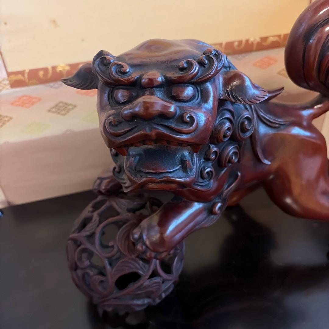 玉獅子　置物　高岡銅器　2/25.2/26発送不可
