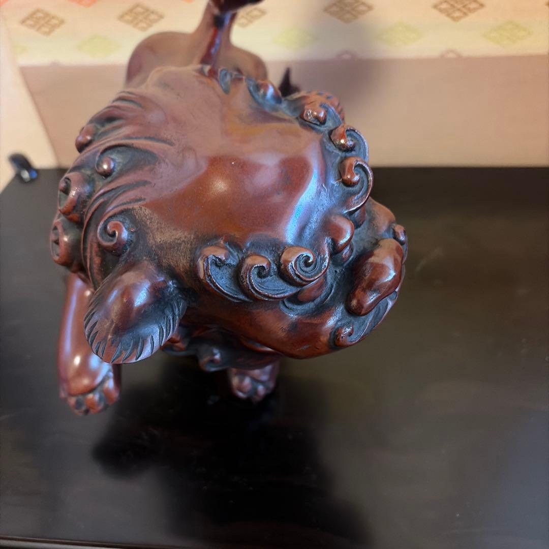玉獅子　置物　高岡銅器　2/25.2/26発送不可