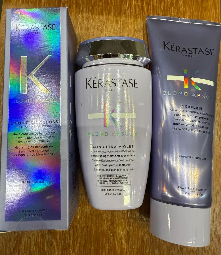 ケラスターゼブロンドアブソリュシャンプー＆シカフラッシュ＆ヘアオイル