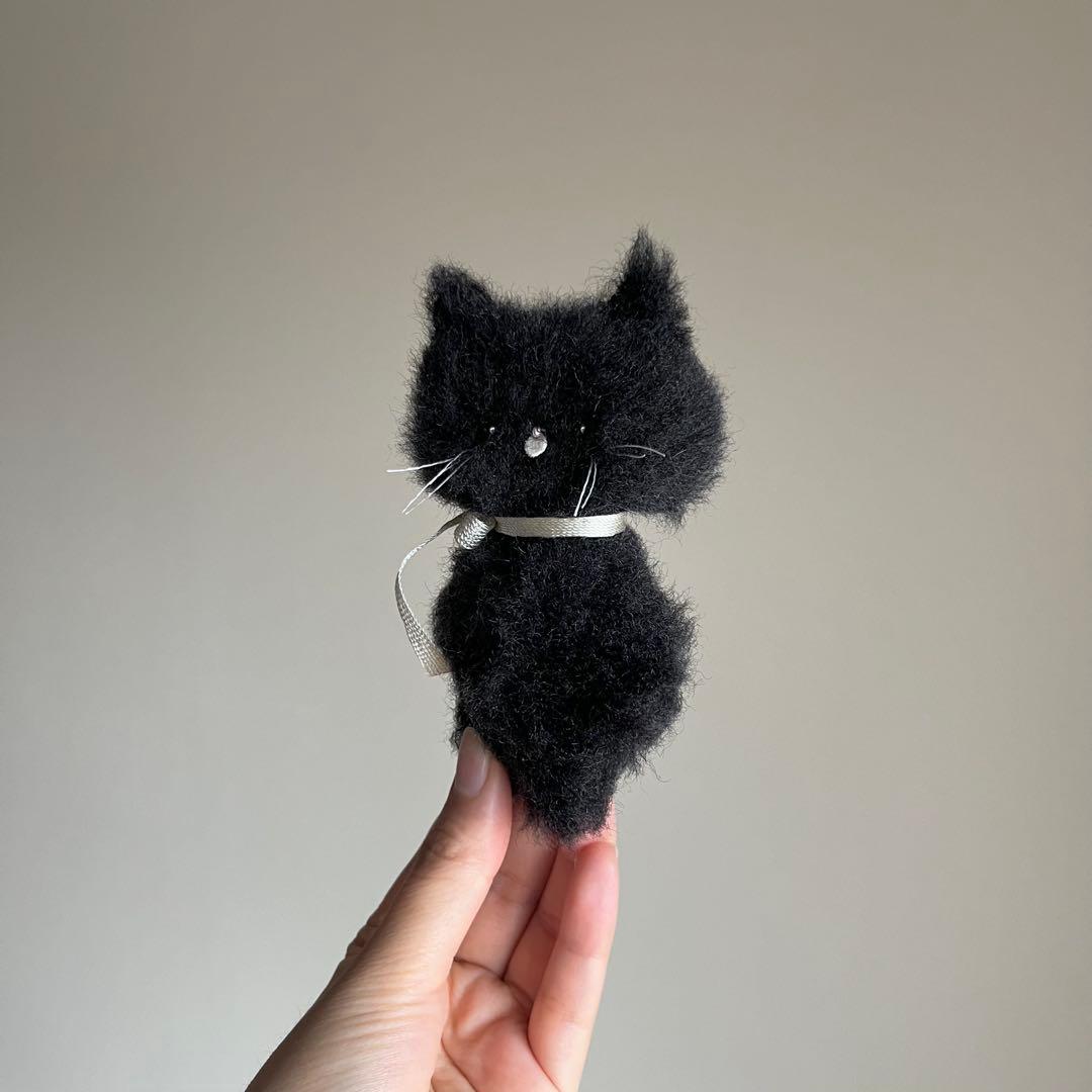 黒猫　ちいさなネコ　猫　ぬいぐるみ　作家　テディベア　アートドール　38a