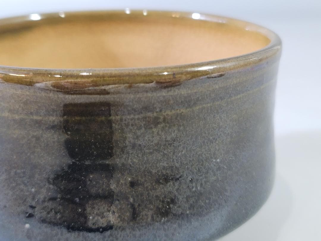 茶道具 冨田焼 富八作 黒茶碗 共箱 PR043