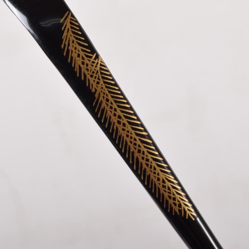 茶道具　輪島塗　仙石造　松葉蒔絵　茶杓　共箱　V　7427