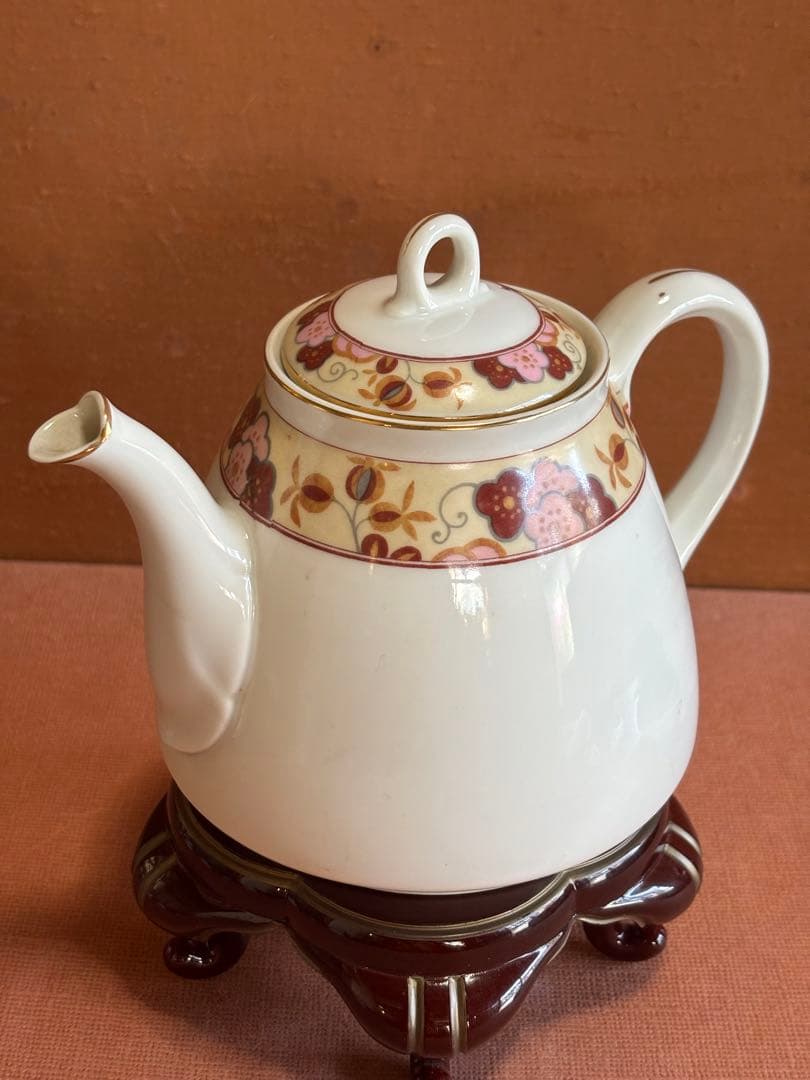 日本陶器會社ノリタケヤジロベー色絵梅花文1912年大正元年作ティーフルセット共箱