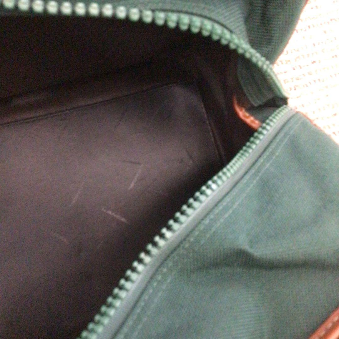 【希少】ランセル LANCEL キャンバス×本革 ボストンバッグ 緑