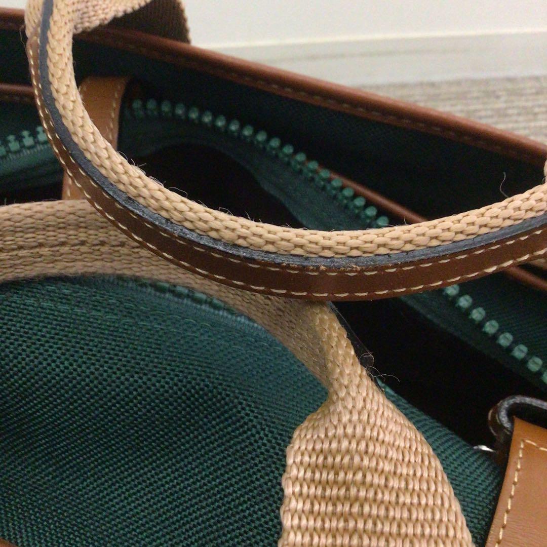 【希少】ランセル LANCEL キャンバス×本革 ボストンバッグ 緑