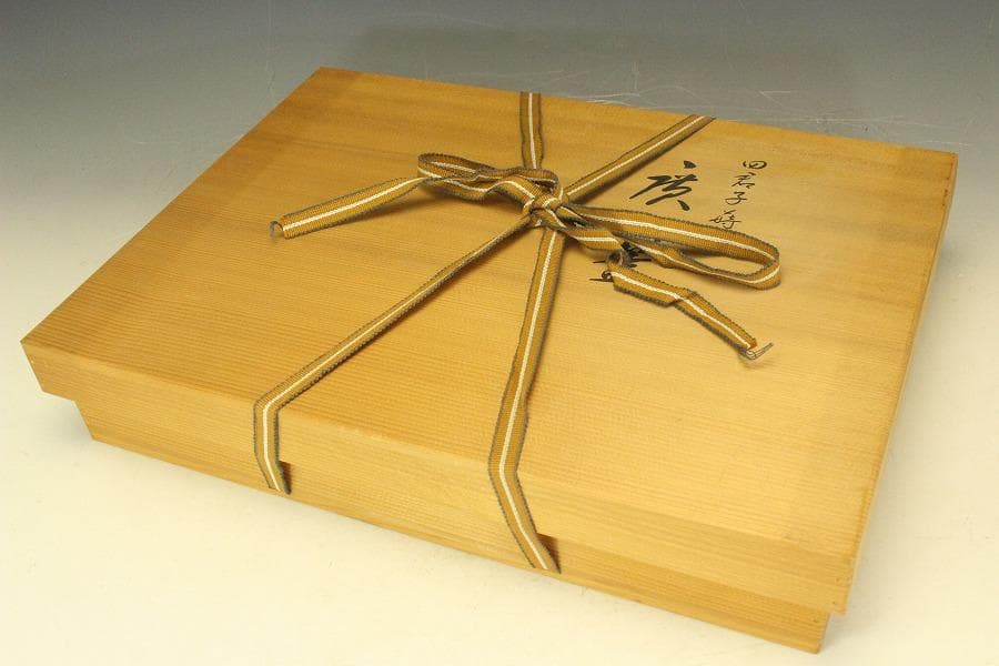 平安象彦作 四君子蒔絵 廣蓋 盆 共箱 未使用(LC780)