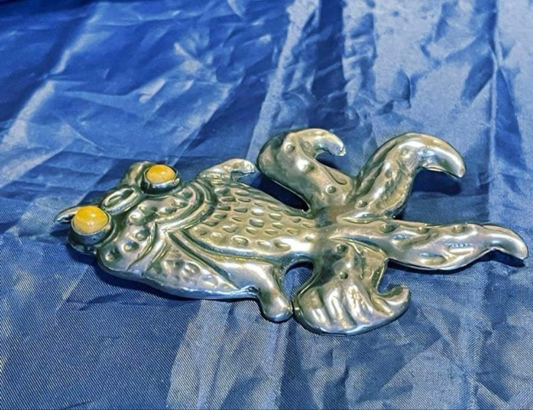 シルバー印字、アンティーク　メキシコ　金魚ブローチ　長期保存