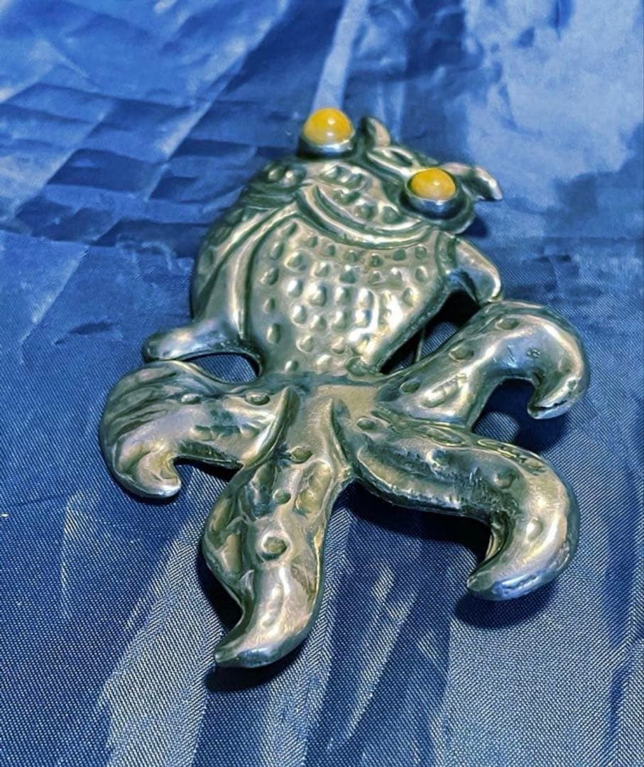 シルバー印字、アンティーク　メキシコ　金魚ブローチ　長期保存