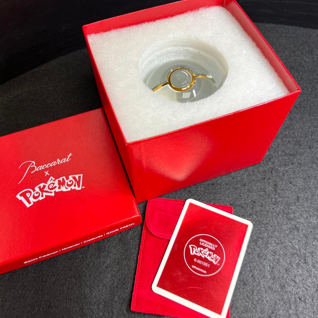 バカラ　ポケモン　モンスターボール置物　共箱　幅約7㎝　東Y8-0327☆1F