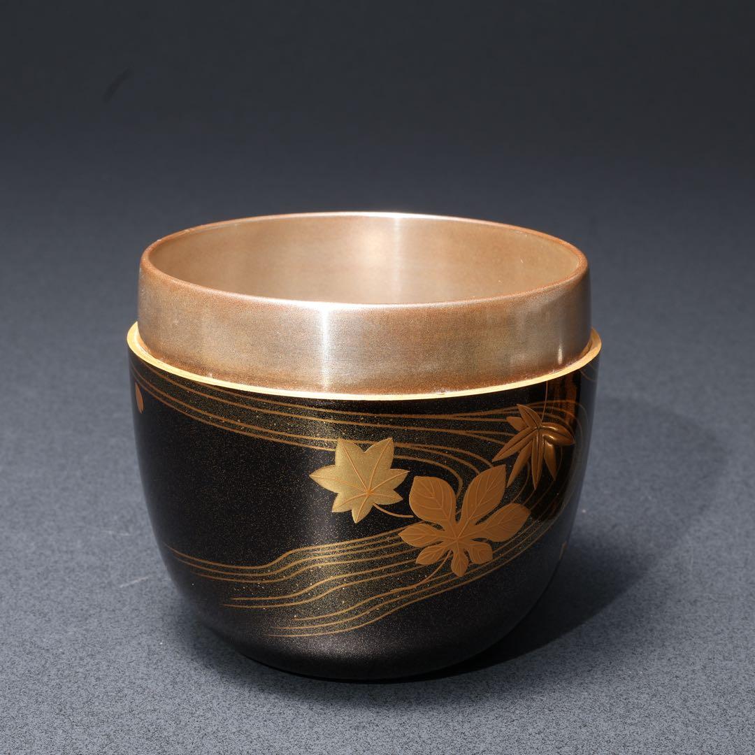 棗　立田川　桜と紅葉　流水　一后一兆　共箱　共布　R1692