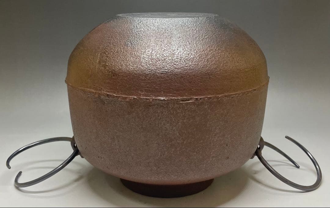 人間国宝　高橋敬典　阿弥陀釜　茶釜　釜釻　共箱　C 702
