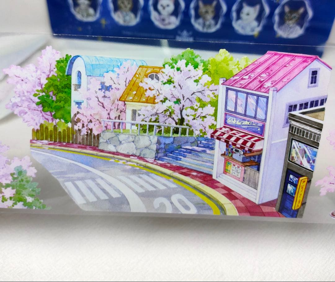 【9586】海外　マステ 5/巻　PETマスキングテープ　 街景色　桜　春
