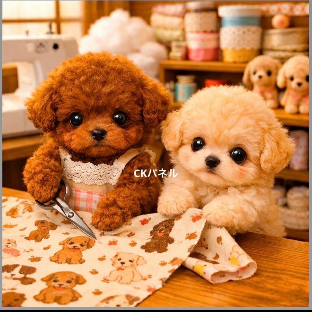 激レアポメラニアン、マルチーズ、チワワ、パグ、トイプー、柴犬パネル生地