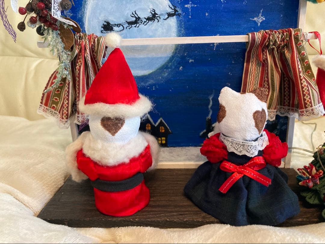 ブス姫、ねこ、クリスマス、クリスマス人形、創作人形、クリスマス置き物