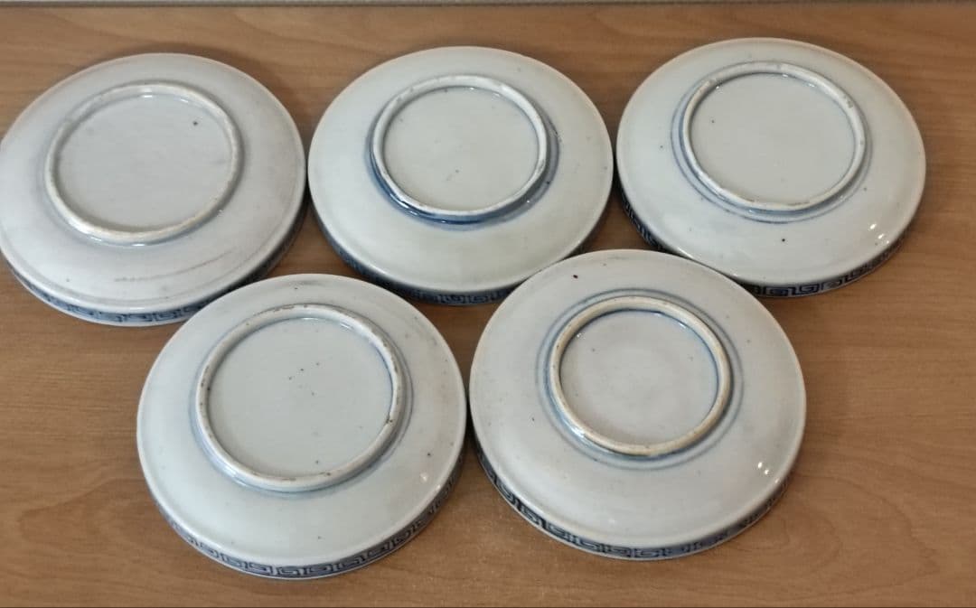 伊万里焼 色絵龍文小皿 5枚揃　古伊万里　金襴手