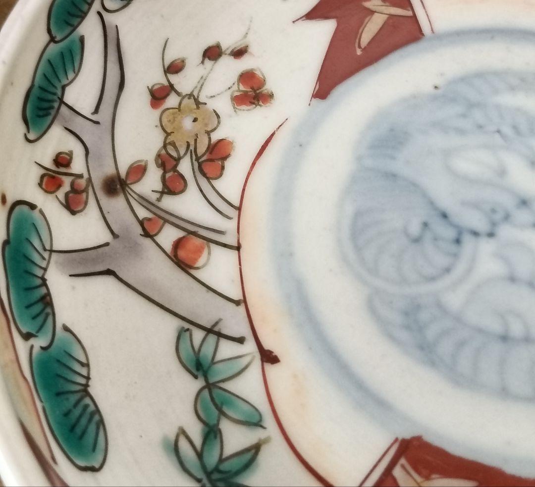 伊万里焼 色絵龍文小皿 5枚揃　古伊万里　金襴手