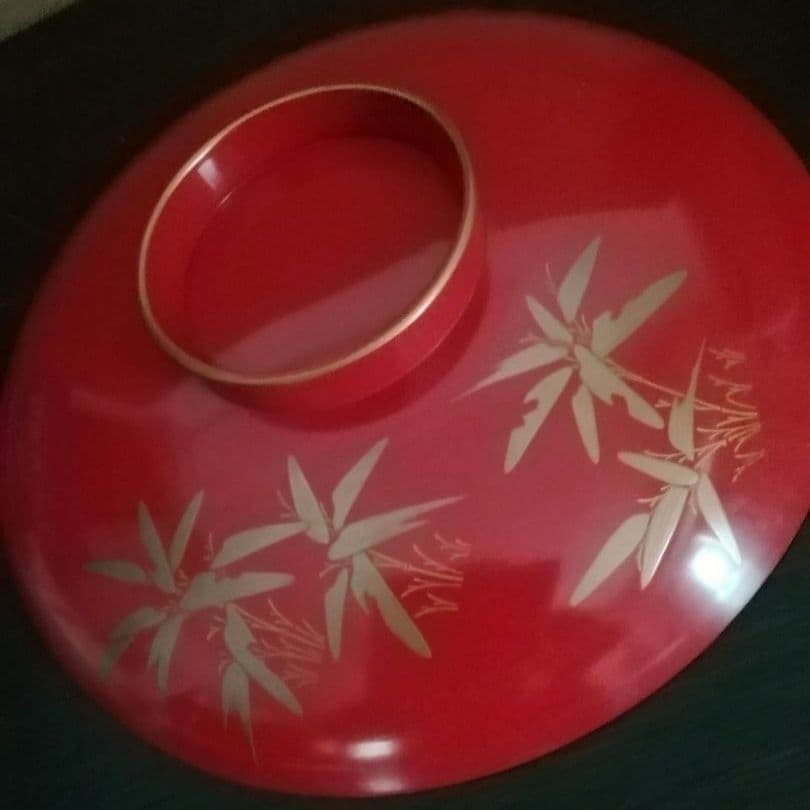 漆工芸　朱漆　金蒔絵　木盃④　江戸から明治時代　七組盃のひとつ