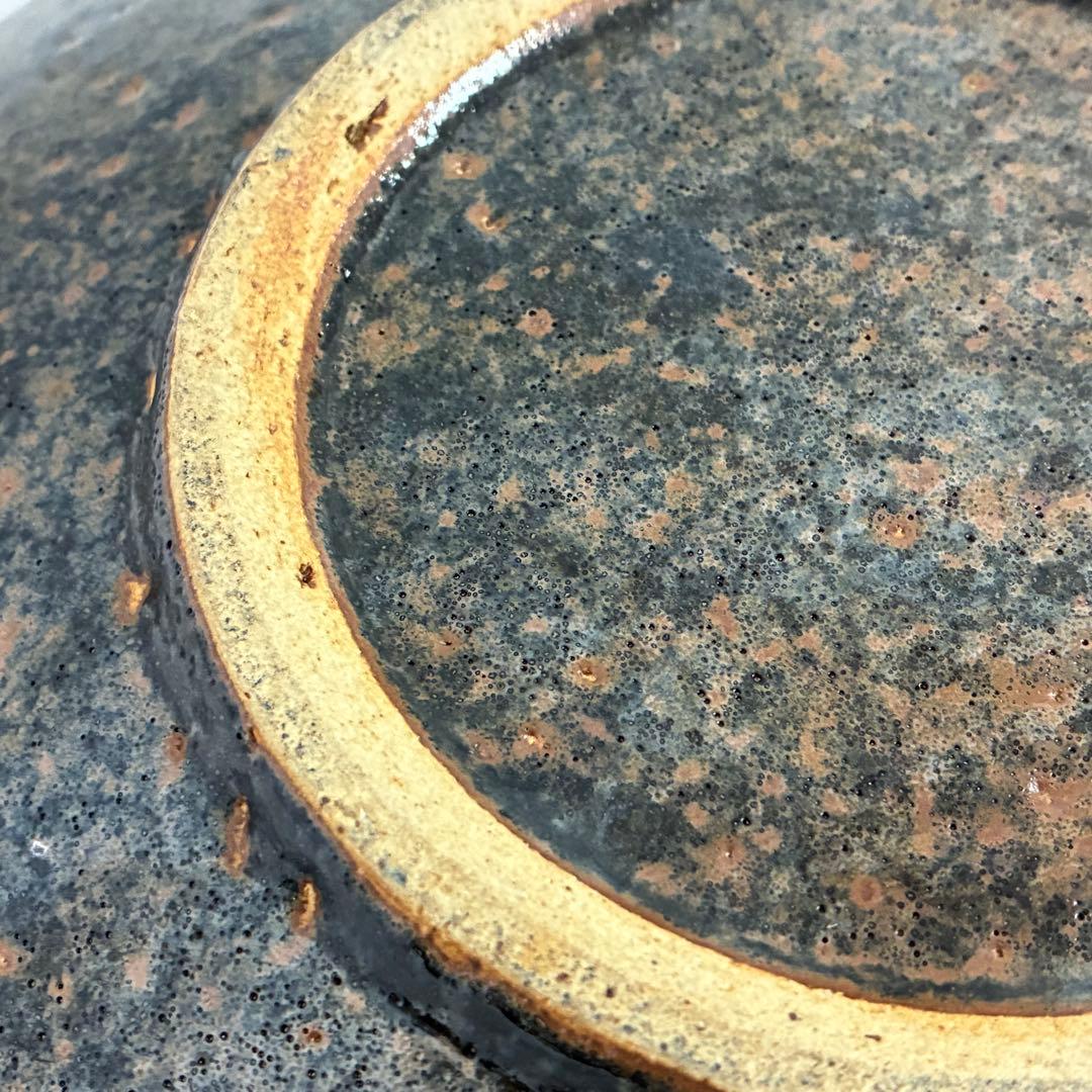 感じの良い和皿 黒波釉薬 大皿 プレート 陶芸 27.5cm