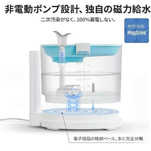 ♡大幅値下げ♡猫自動給水器 水飲み器 ポンプレス磁力給水 100%漏電なし