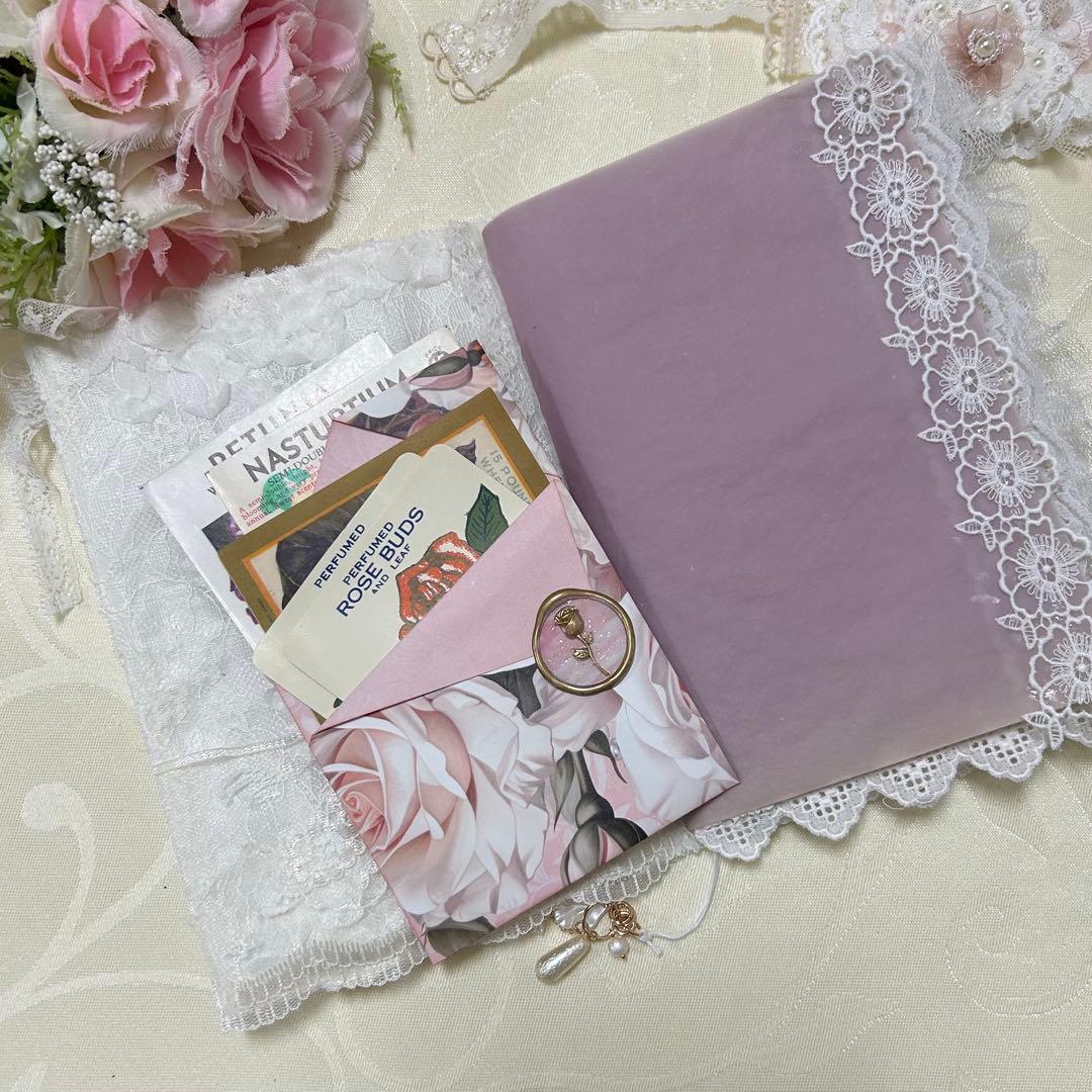 レースのトレペジャーナル&レター風ケース♡ コラージュ素材おすそ分け入