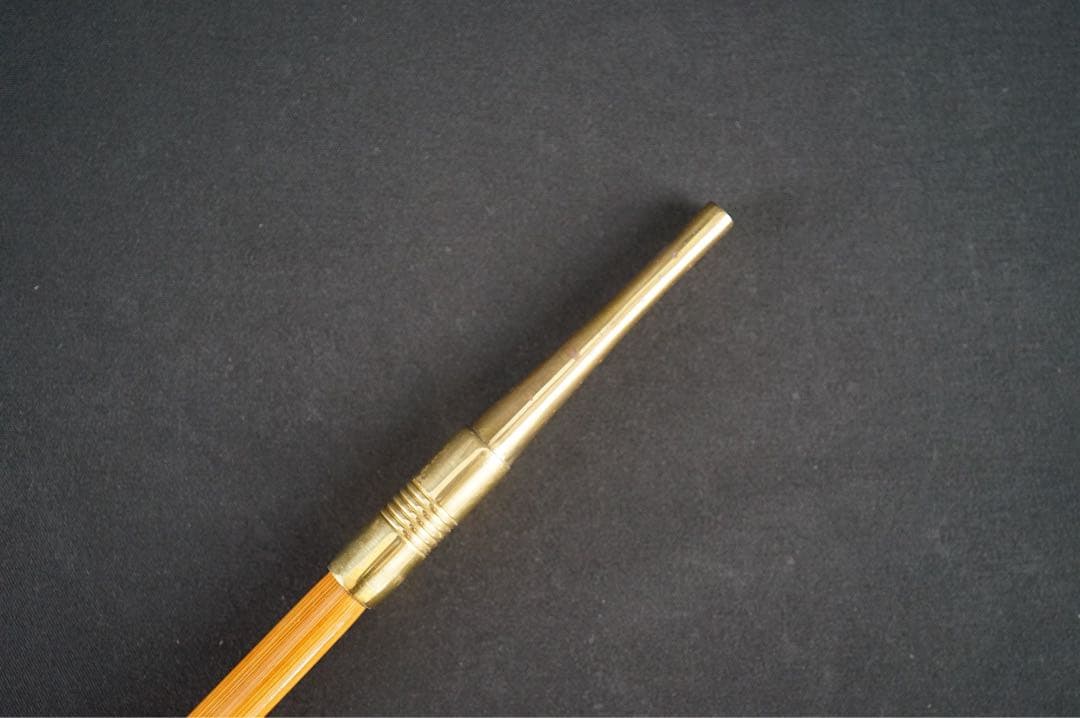 木村清斎 煙管一双 而妙斎好写 煙管 40.9cm 共箱 キセル 茶道具 金工