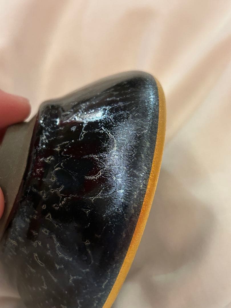 銘有　中国古美術　蒔絵の棗　天目茶碗　龍顔に鳳凰の体　呑み口金塗り 箱付き　建盞