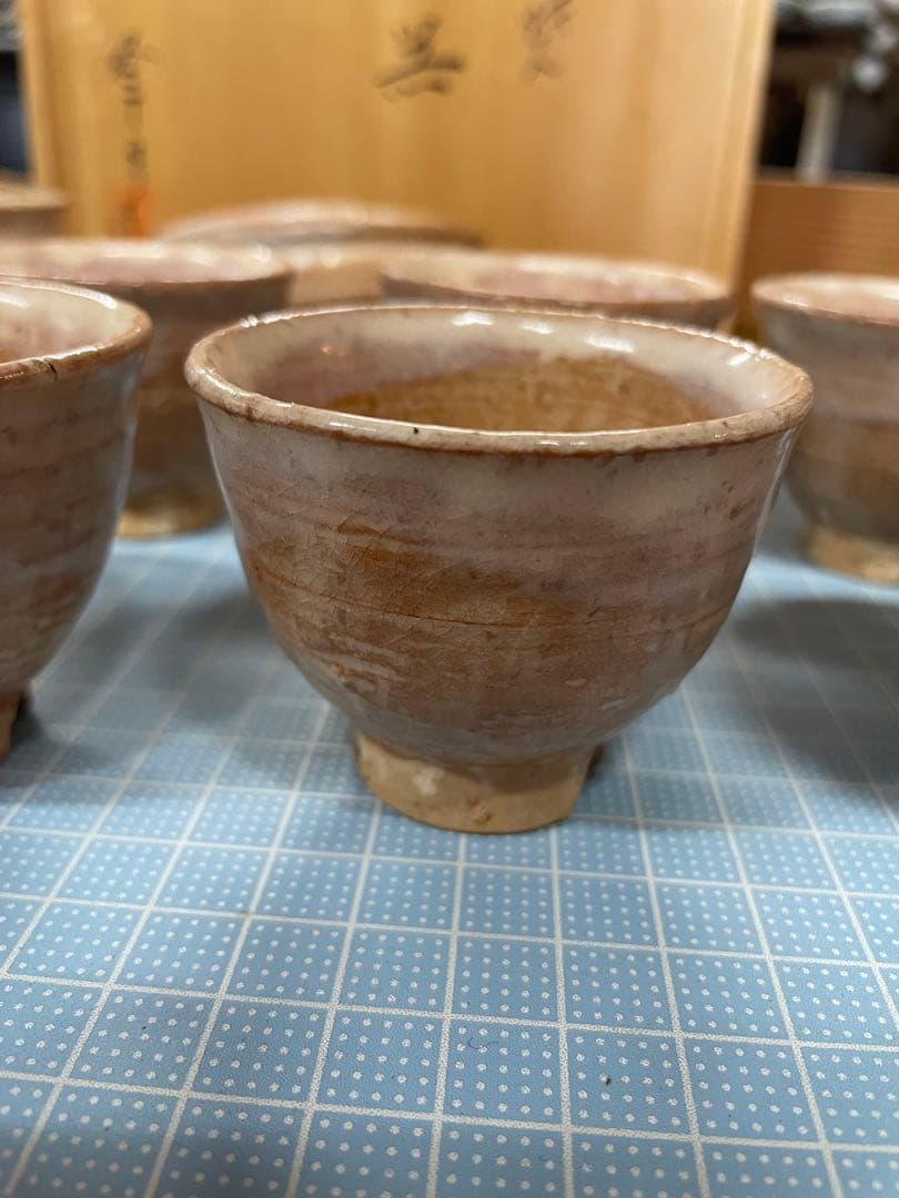 萩焼　茶器　峰雪【m1560 水尾峰雪？　煎茶器　茶器揃い　茶道　茶道 】