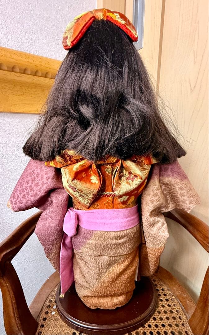 【お値下げ】豪華 飾り市松 市松人形 50cm 着物 玉虫色 日本人形
